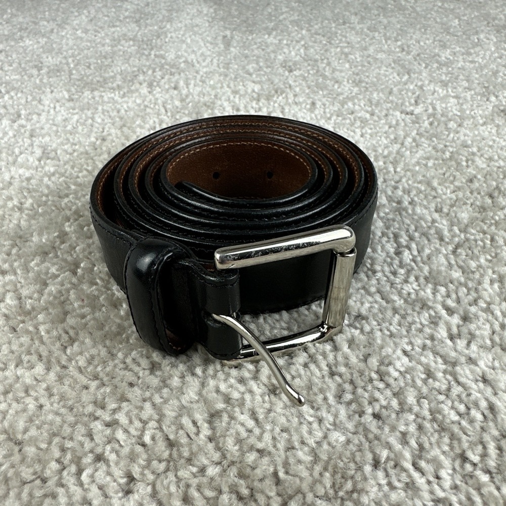 Cole Haan Black Leather Belt Brass Buckle Men's Size 40 / 100